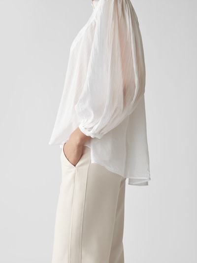 Forte Forte Bluse mit Ballonärmeln Weiß 3