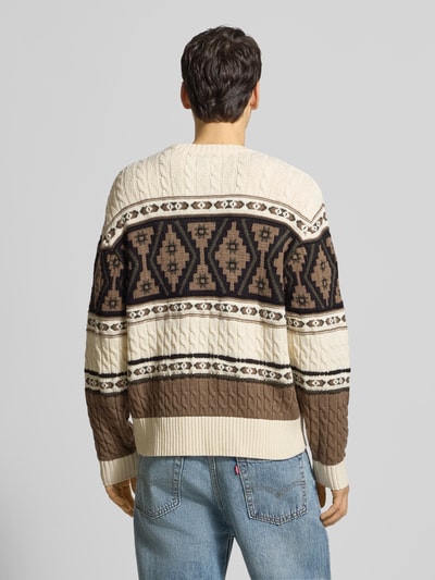 Redefined Rebel Sweter z dzianiny ze wzorem na całej powierzchni model ‘HENSON Złamany biały 5