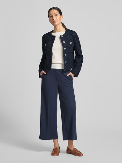 Betty Barclay slim fit blazer in bouclé-look Marineblauw - 1