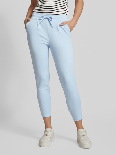 ICHI Tapered fit stoffen broek met verkort model, model 'KATE' Lichtblauw - 4