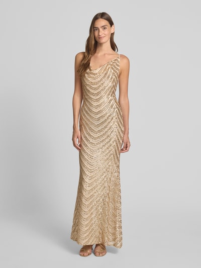 Lipsy Abendkleid mit Paillettenbesatz Gold 4