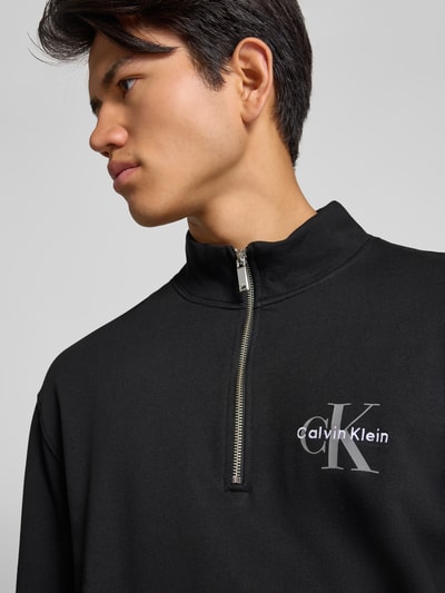 Calvin Klein Jeans Sweatshirt mit Stehkragen Black 3