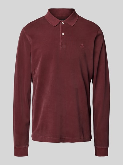 Marc O'Polo Regular fit poloshirt met labelstitching Bordeaux - 2