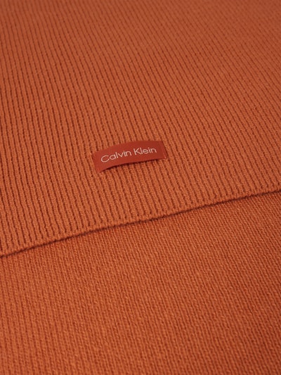 CK Calvin Klein Gebreide sjaal met labelpatch, model 'Essentials' Donkeroranje - 2
