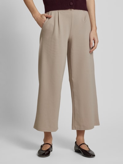 ICHI Wide leg stoffen broek met bandplooien, model 'Kate' Beige - 4