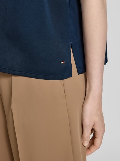 Tommy Hilfiger Relaxed fit blouse van satijn Marineblauw - 3