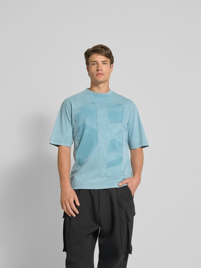 A-COLD-WALL T-Shirt mit geripptem Rundhalsausschnitt Jeansblau 4