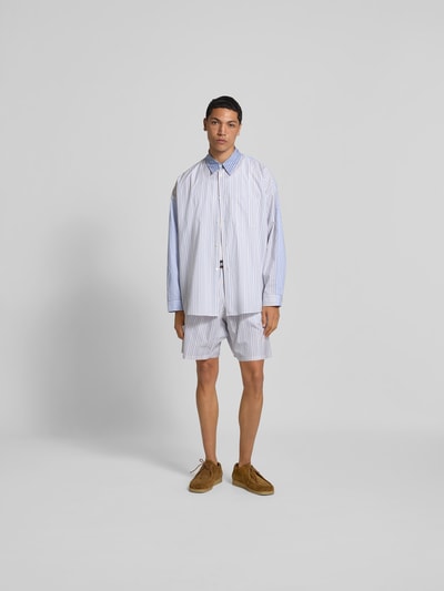 Marni Relaxed Fit Boxer mit Logo-Patch Hellblau 1