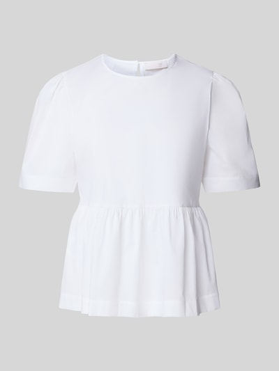 Rich & Royal Bluzka z okrągłym dekoltem i zapięciem na guzik Biały 2