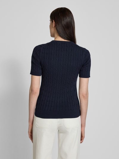 Gant T-shirt in tricotlook Marineblauw - 5