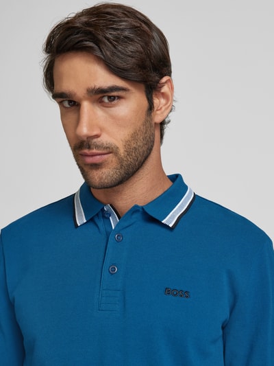 BOSS Green Regular Fit Poloshirt mit Label-Stitching Petrol 3