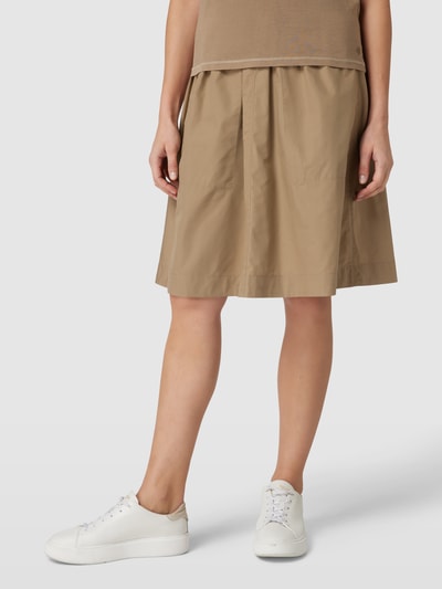 Marc O'Polo Knielange rok met steekzakken Taupe - 4