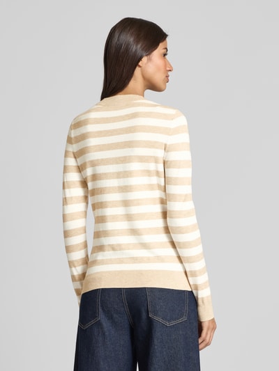 Christian Berg Woman Gebreide pullover met ronde hals Zand gemêleerd - 5