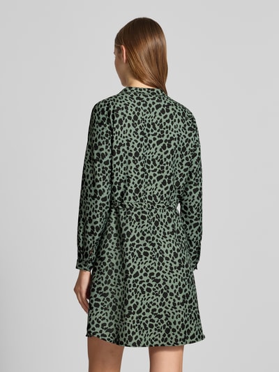 Only Tailliertes Blusenkleid mit Allover-Muster Modell 'CORY' Dunkelgruen 5