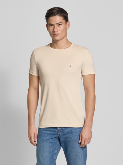 Tommy Hilfiger Slim Fit T-Shirt aus Baumwoll-Elasthan-Mix Offwhite 4