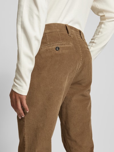 Eurex By Brax Regular fit corduroy broek met steekzakken, model 'JIM' Beige - 3