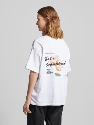 Smith and Soul T-shirt o kroju oversized z wyhaftowanym napisem Biały 5