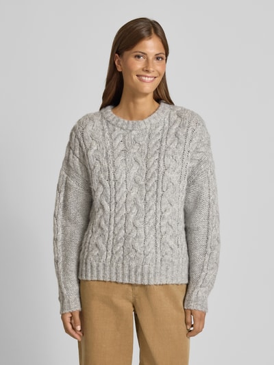 Christian Berg Woman Strickpullover mit Rundhalsausschnitt Mittelgrau Melange 4