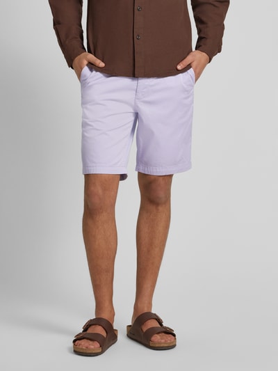 BOSS Orange Slim Fit Chino-Shorts mit Gürtelschlaufen Lila 4