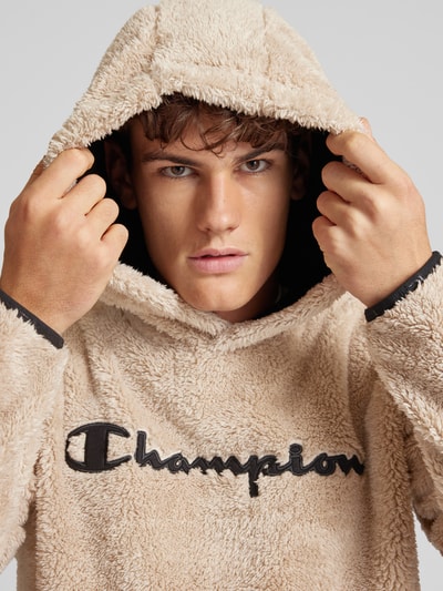 CHAMPION Bluza z kapturem z wyhaftowanym logo Beżowy 3