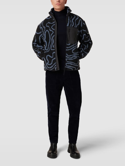 MCNEAL Jacke aus Teddyfell mit Allover-Muster Schwarz 1
