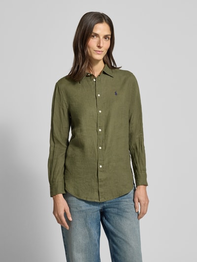 Polo Ralph Lauren Overhemdblouse met knoopsluiting Olijfgroen - 4