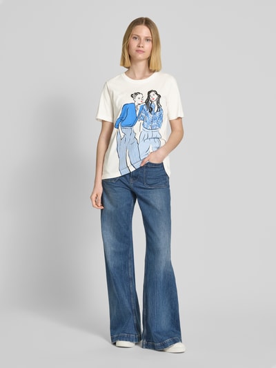 s.Oliver RED LABEL Relaxed Fit T-Shirt aus reiner Baumwolle Weiss 1