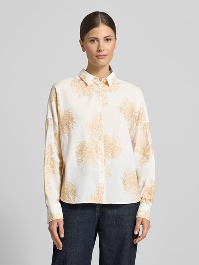 0039 Italy regular fit blouse met stitchings model 'LUCY' Wit - 4