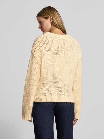 PIECES Relaxed Fit Pullover im Chunky Knit Look Modell 'DORTHEA' Hellgelb 5