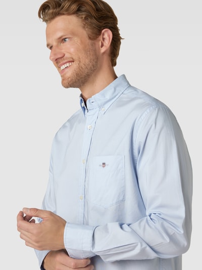 Gant Regular fit vrijetijdsoverhemd met borstzak, model 'POPLIN' Lichtblauw - 3