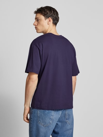 REVIEW T-shirt met labelprint Aubergine - 5