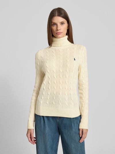Polo Ralph Lauren Regular fit gebreide pullover van een mix van katoen en kasjmier Ecru - 4