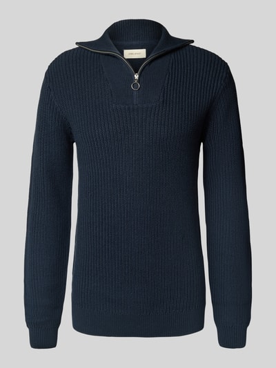 Blend Troyer mit Label-Detail Modell 'DENO' Dunkelblau 2