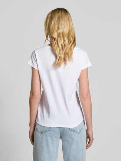 ZABAIONE T-Shirt mit geripptem Rundhalsausschnitt Weiss 5