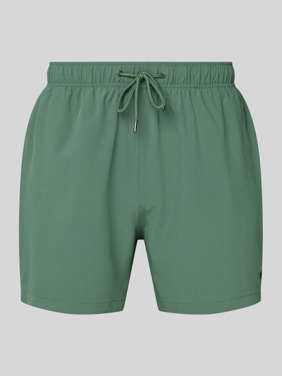 MCNEAL Relaxed Fit Badeshorts mit Strukturmuster Dunkelgruen 1