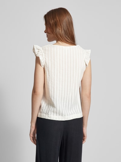 Object Blouseshirt met V-hals, model 'AMANDA' Offwhite - 5