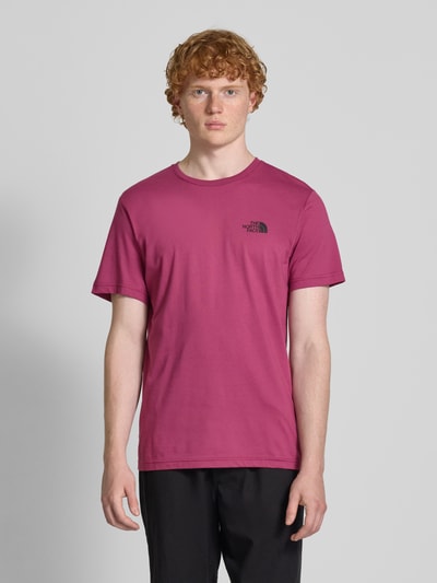 The North Face T-shirt met labelprint Bordeaux - 4