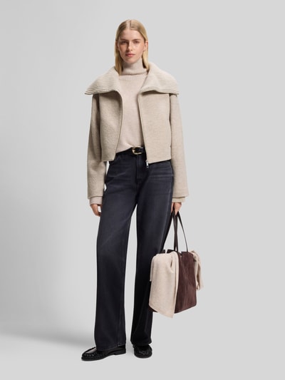 BOSS Loose fit overhemdjack van pure scheerwol model 'Jolenya' Zand - 1