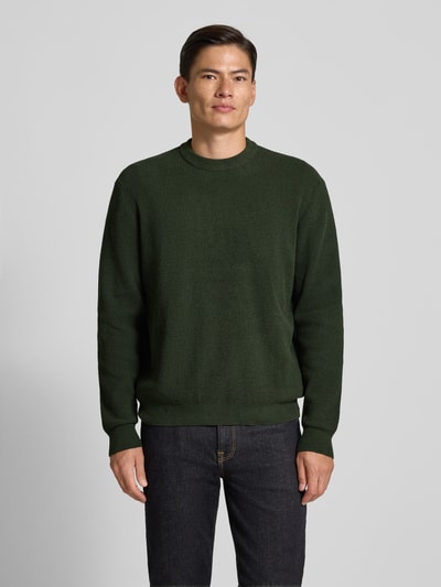 JAKE*S STUDIO MEN Regular fit shirt met lange mouwen en ronde hals Donkergroen - 4