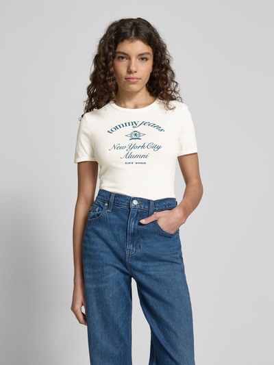 Tommy Jeans T-Shirt mit Label-Print Offwhite 4