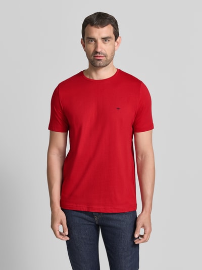 Fynch-Hatton T-Shirt mit Rundhalsausschnitt und Label-Stitching Rot 4