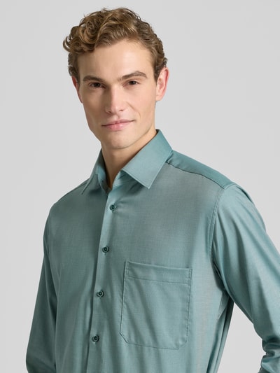 ETERNA Comfort fit zakelijk overhemd van katoen met kentkraag Groen - 3