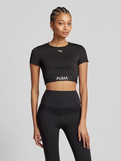 PUMA PERFORMANCE Kort T-shirt met logoprint Zwart - 4