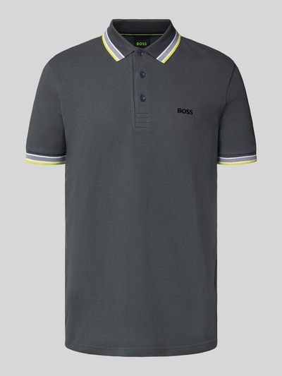 BOSS Green Regular Fit Poloshirt aus reiner Baumwolle Dunkelgrau 2