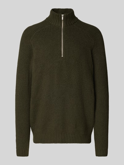JAKE*S STUDIO MEN Gebreide pullover met opstaande kraag Donkergroen - 2