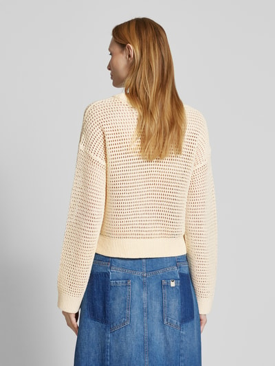 Vero Moda Comfort fit gebreide pullover in katoenmix, model 'NEWMADERA' Offwhite - 5