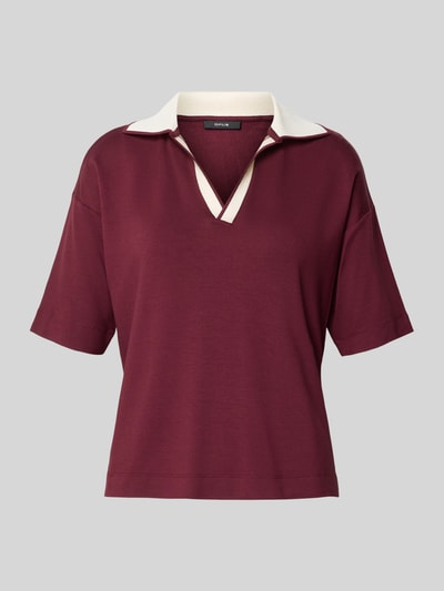OPUS T-shirt met platte kraag en V-hals, model 'Soffice' Bordeaux - 2