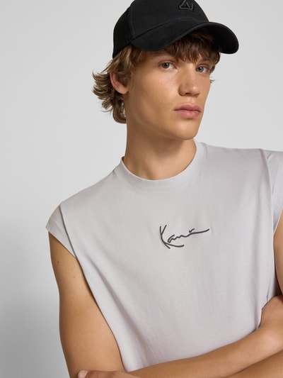 KARL KANI Tanktop met labelstitching Antraciet - 3