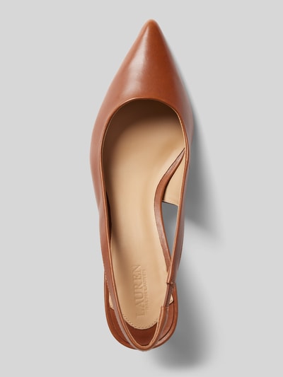 Lauren Ralph Lauren Pumps met elastisch bevestigingsriempje, model 'LOLAH II' Cognac - 2