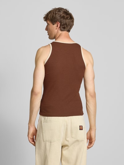 ANOTHER COTTON LAB Tanktop mit leichter Struktur Mittelbraun 5